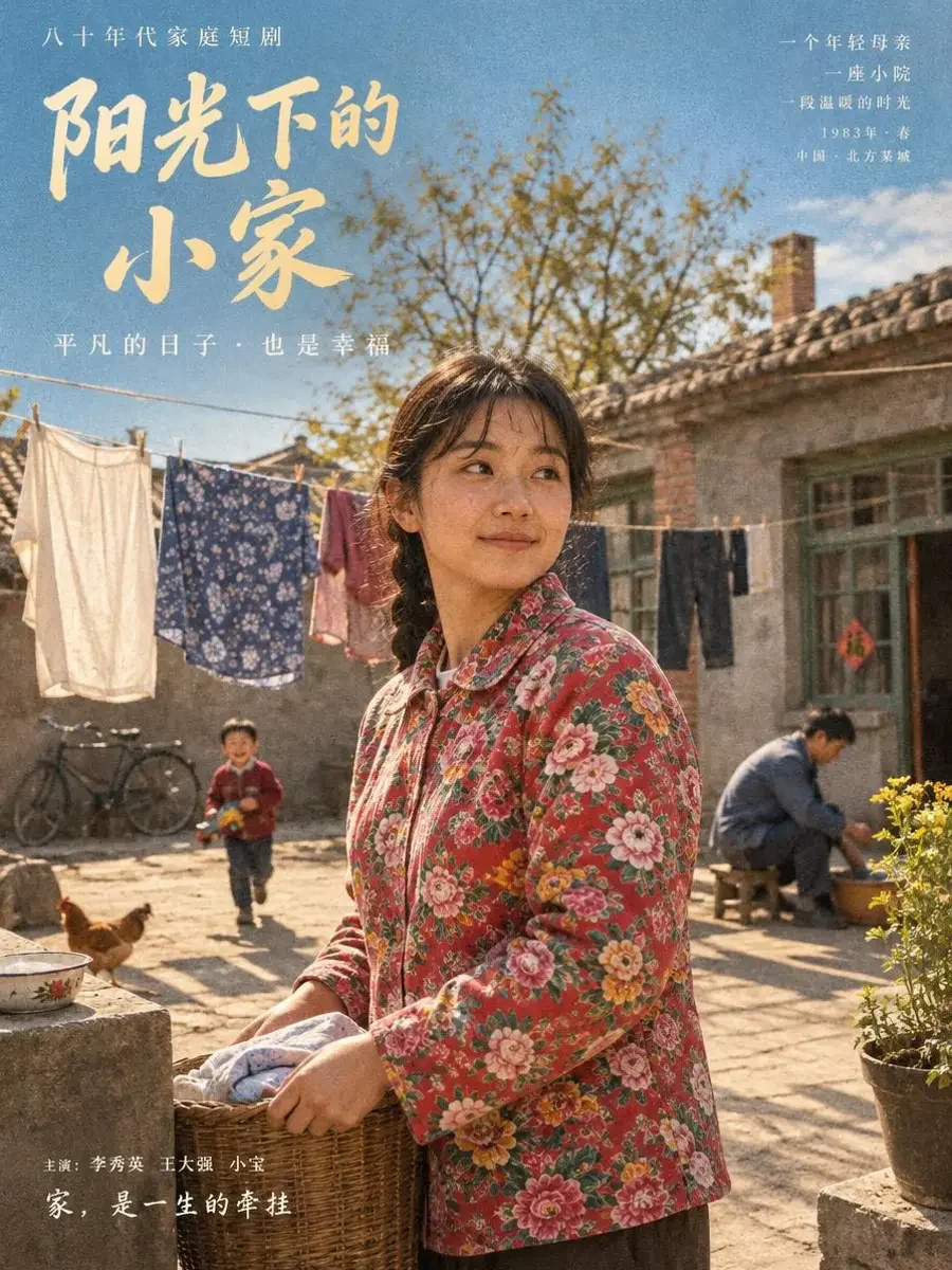 重生之我是大花袄短剧封面，年代题材，76集竖屏短剧